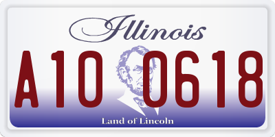 IL license plate A100618