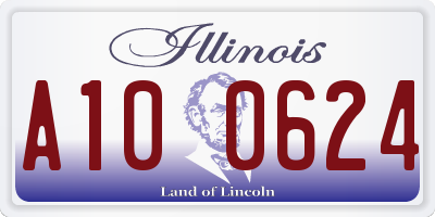 IL license plate A100624