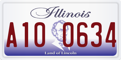IL license plate A100634
