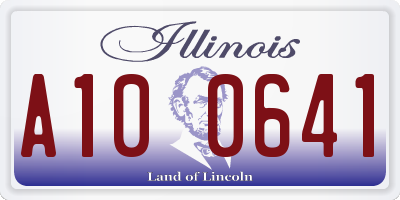 IL license plate A100641