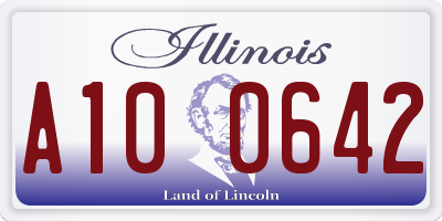 IL license plate A100642