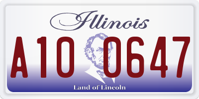 IL license plate A100647