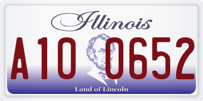 IL license plate A100652