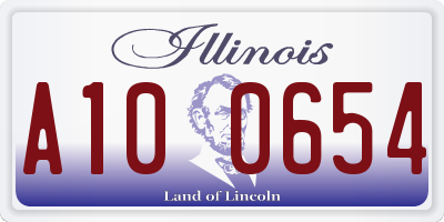 IL license plate A100654