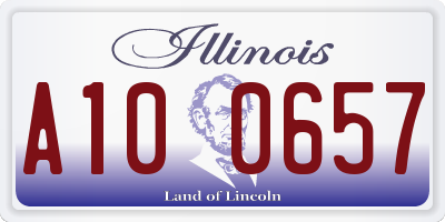 IL license plate A100657