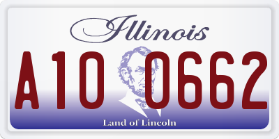 IL license plate A100662