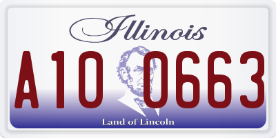 IL license plate A100663