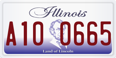 IL license plate A100665