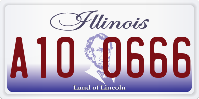 IL license plate A100666
