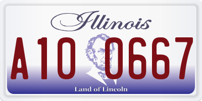IL license plate A100667