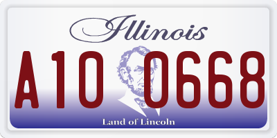 IL license plate A100668