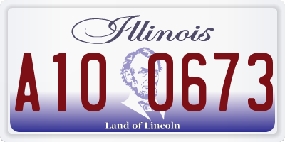 IL license plate A100673