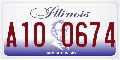 IL license plate A100674