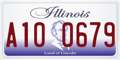 IL license plate A100679