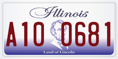 IL license plate A100681