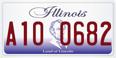 IL license plate A100682