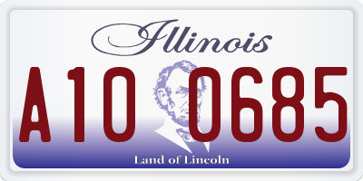 IL license plate A100685