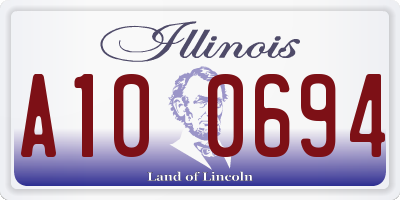 IL license plate A100694