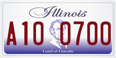 IL license plate A100700