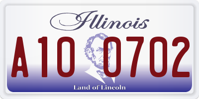 IL license plate A100702
