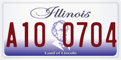 IL license plate A100704