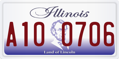 IL license plate A100706