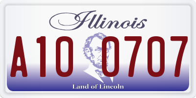 IL license plate A100707