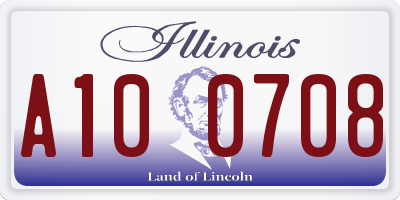IL license plate A100708