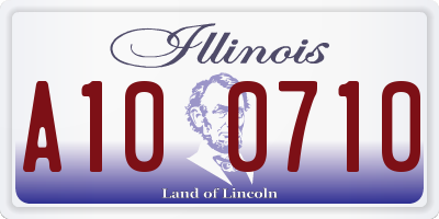 IL license plate A100710