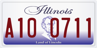 IL license plate A100711