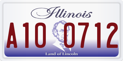 IL license plate A100712
