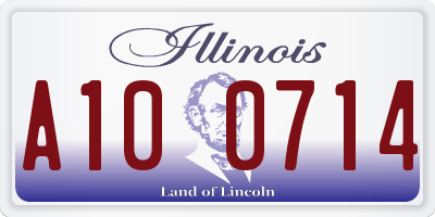IL license plate A100714
