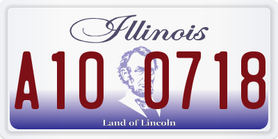 IL license plate A100718