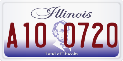 IL license plate A100720