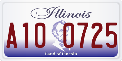 IL license plate A100725