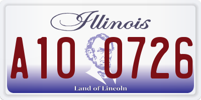 IL license plate A100726