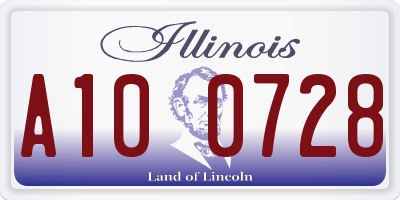 IL license plate A100728