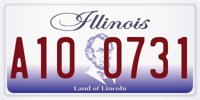 IL license plate A100731