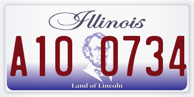 IL license plate A100734