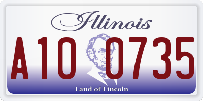 IL license plate A100735
