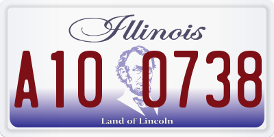 IL license plate A100738