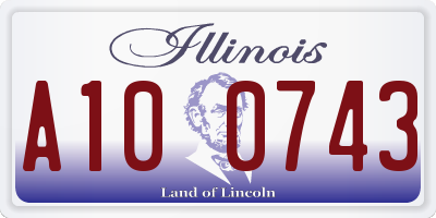 IL license plate A100743