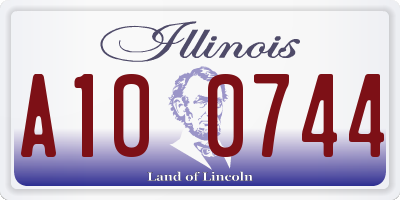 IL license plate A100744