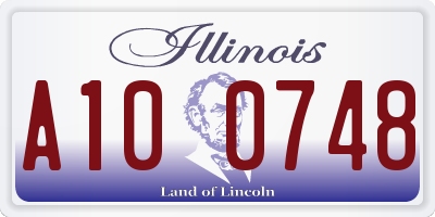 IL license plate A100748