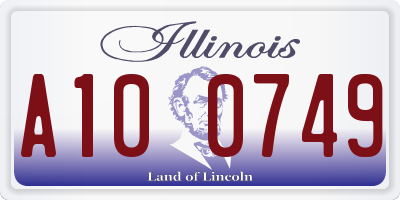 IL license plate A100749