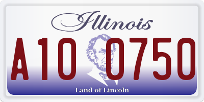 IL license plate A100750
