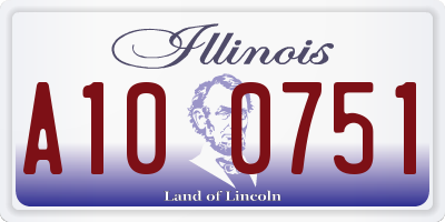 IL license plate A100751