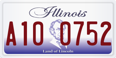 IL license plate A100752