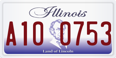 IL license plate A100753