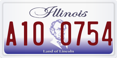 IL license plate A100754